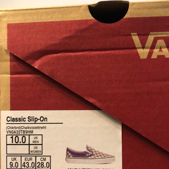 Purple Checkered Slip on Vans - Picture 3 of 3